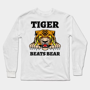 Tiger Beats Bear Animal Facts Long Sleeve T-Shirt